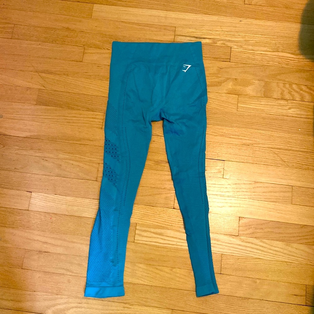 Blue gym shark leggings